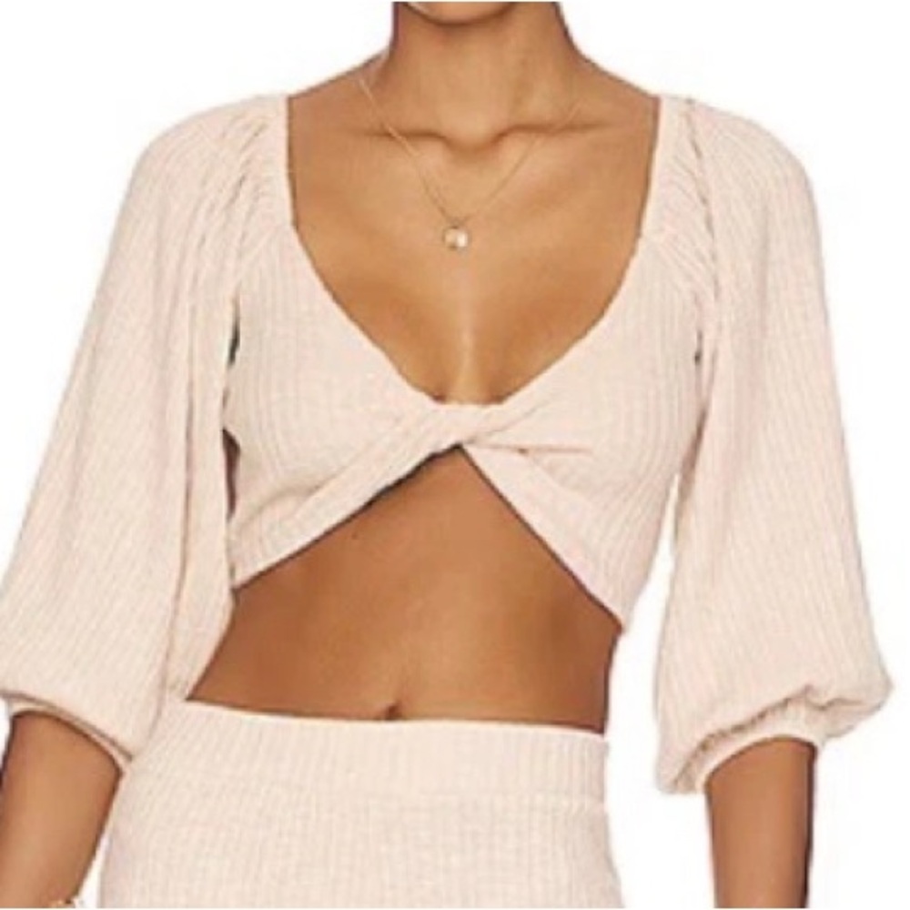 333.  L Space Jemma Cropped Twist Top Sand Women's Small Nwot